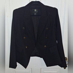 House of Harlow 1960 Double Breast Black Button Blazer Medium Academia Goth Dark